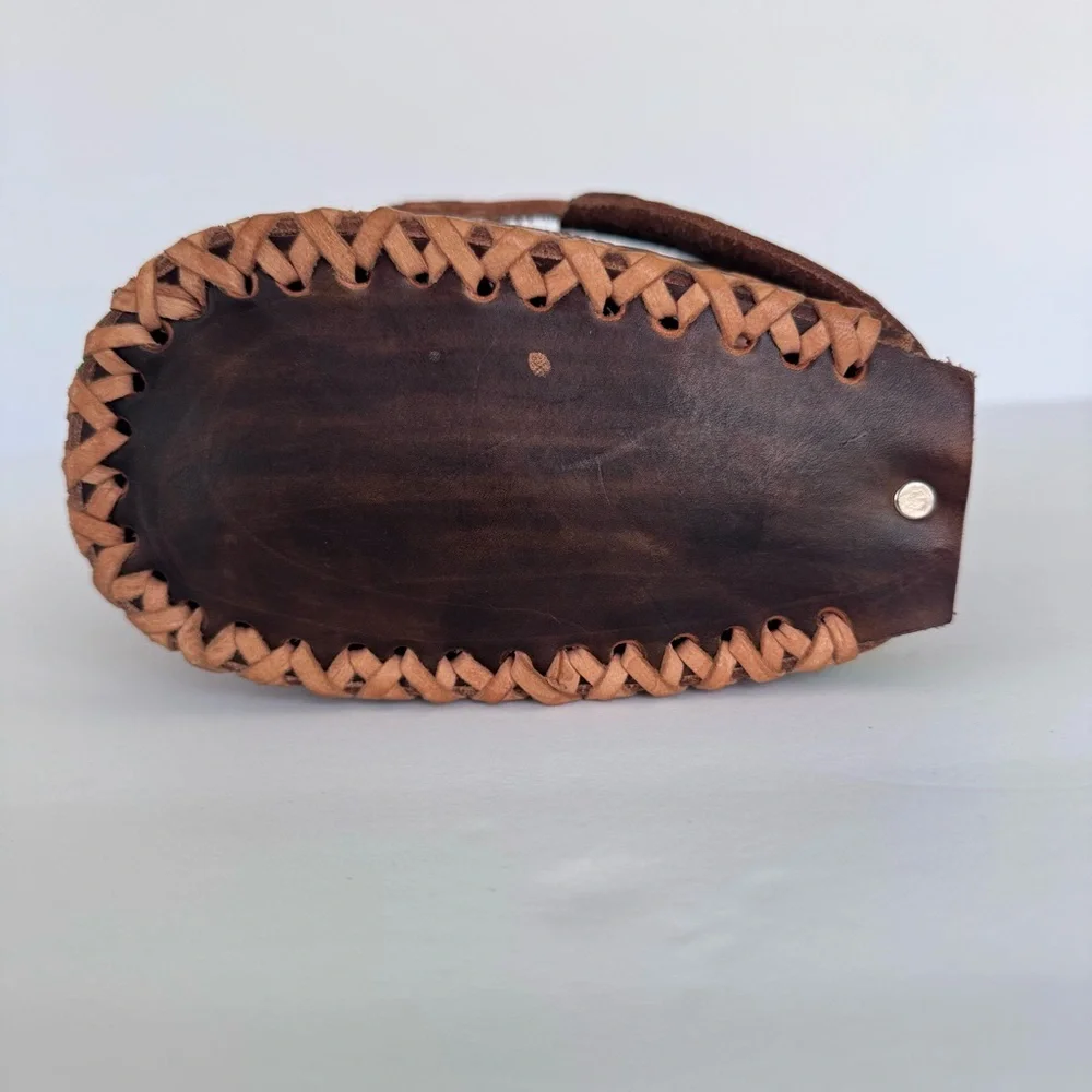 Hand Tooled  Leather Floral Shoulder Bag
